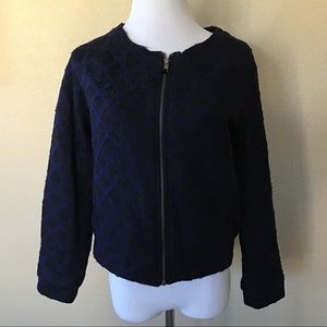 NWT Anthropologie Moth Boiled Wool Madeleine Lace Bomber, Size S